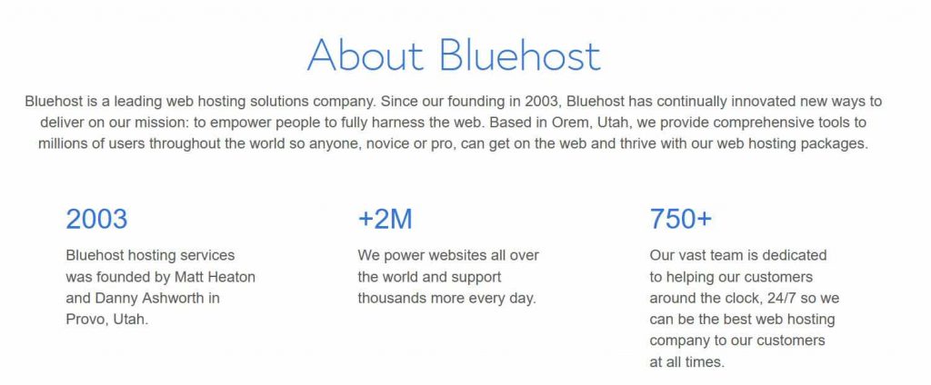 About Bluehost