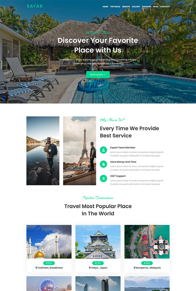 Safar – Tour and Travel Agency WordPress Theme - 