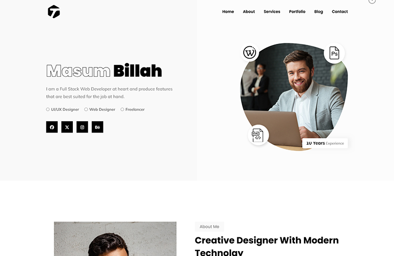 Tian – Minimal Personal Portfolio WordPress Theme - 